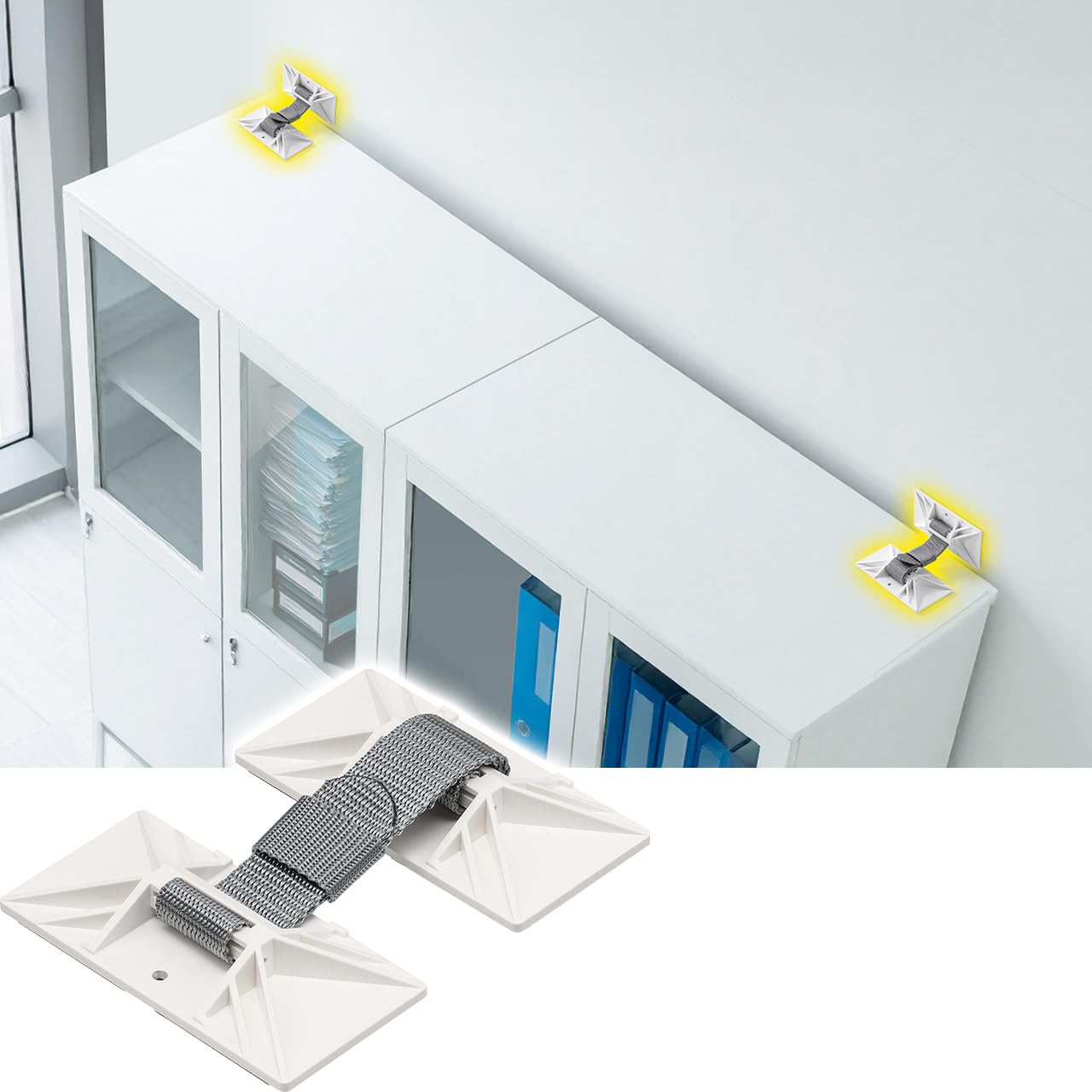 Amazon.co.jp: サンワダイレクト 転倒防止ベルト 大型オフィス家具対応